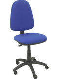 Silla de Trabajo Tapizada con Respaldo y Asiento Acolchado en Tela Azul