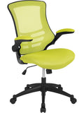 Silla Giratoria de Oficina con Respaldo Medio de Malla Verde y Diseno Ergonomico