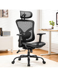 Silla de Malla Alta con Soporte Posterior Ajustable Brazos Regulables y Diseno Ergonomico