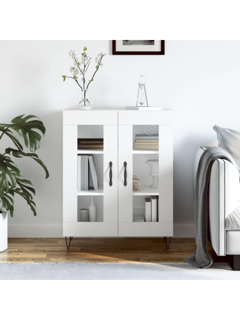 Aparador blanco con puertas y almacenamiento auxiliar para cocina salon pasillo u oficina