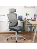 Silla de Trabajo con Malla Transpirable Reposacabezas Ajustable Apoyo Lumbar y Funcion Basculante