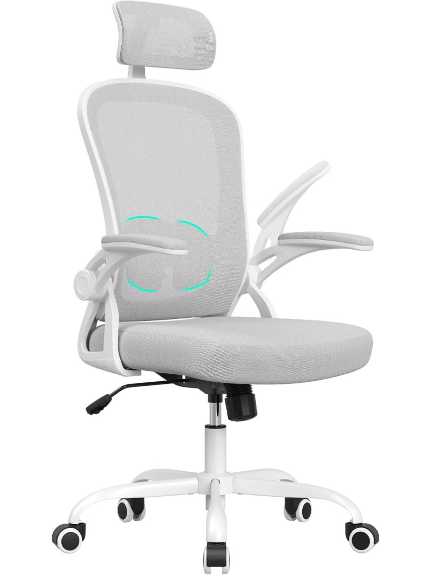 Silla de Ordenador Ergonomica con Reposabrazos Reposacabezas y Soporte Resistente